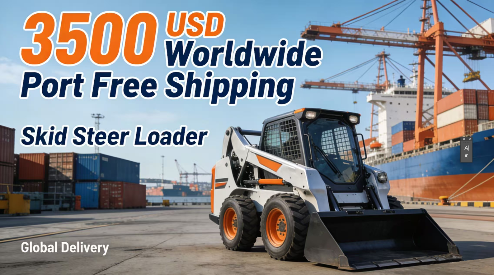 New Year's promotion 1000 units, skid steer loaders $3,500 free shipping to ports around the world